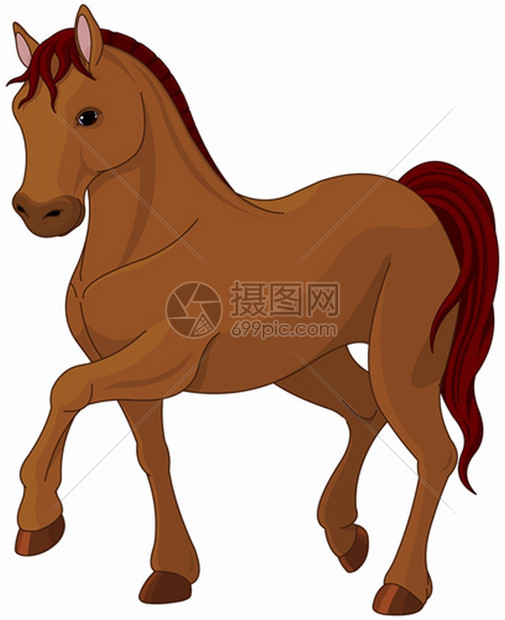 纯铁制栗子马插图图片