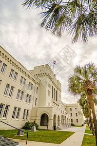 卡罗莱纳南部Charleston的古老堡卡普斯建筑背景图片