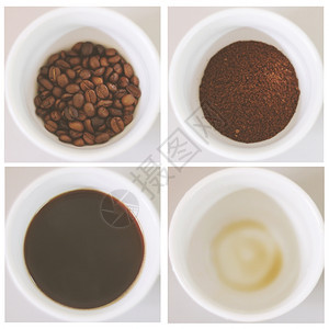 4步新鲜热咖啡4步具有反转过滤效应图片