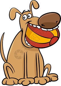 带球的滑狗角色漫画插图图片