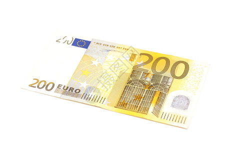 白背景孤立的20欧元钞票图片