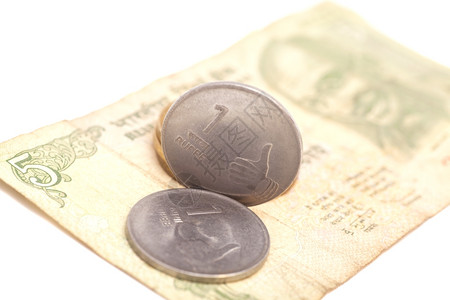 印度货币卢比纸和硬图片