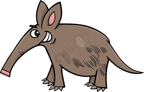 漫画插图滑稽的土豚动物格图片