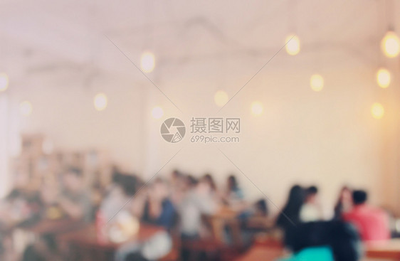 模糊的背景咖啡馆客户模糊背景带有反向过滤效果图片