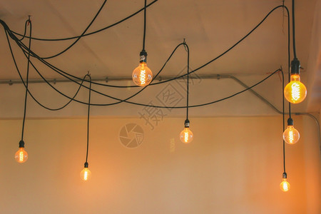 咖啡厅室内照明装饰背景图片