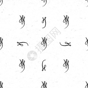 维多丽亚的秘密使用手画的书写维ignets的无缝图案设计图片