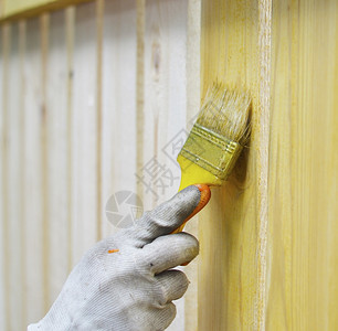 涂有黄漆的木墙背景图片