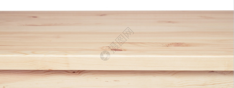 白色背景上孤立的木桌顶图片