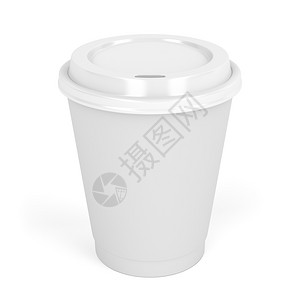 白色背景的纸面咖啡杯图片