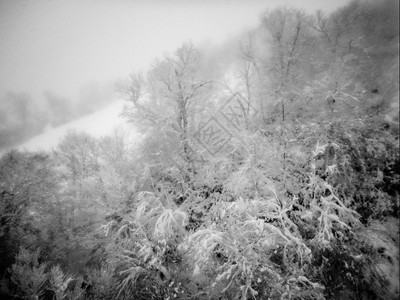 雪暴期间滑度假胜地的抽象场景图片