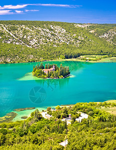 瓦克蒂普湖Krka公园croati背景