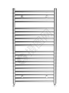 铬浴室加热器前方视图白底隔离图片