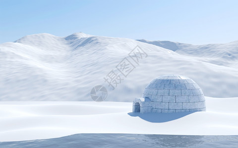 冰雪地的与湖泊和山隔绝北极风景图片