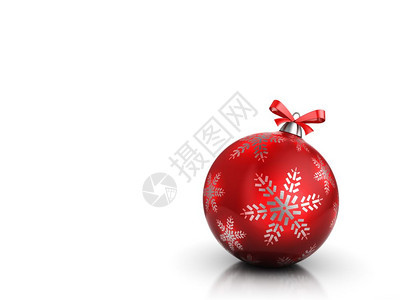 3d说明圣诞节背景或简单卡片红色玻璃球图片