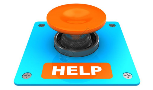 3d的橙色按钮插图带有help标题图片