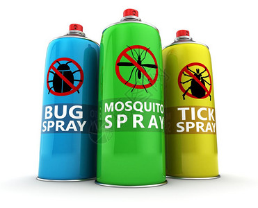 3个不同杀虫剂瓶三个不同杀虫剂瓶的插图图片