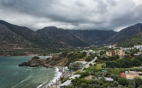 克里特岛希腊bali村的vrkotps海滩图片