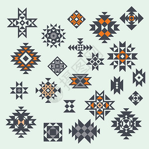 矢量aztec样式设计元素几何设计可用于纺织品背景网络包装纸件等图片