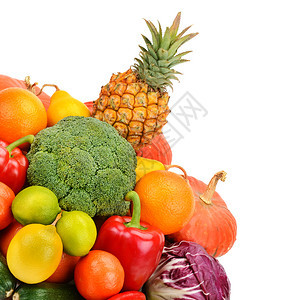 健康的食物背景水果和蔬菜柑橘高清图片素材