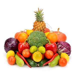 优质蛋白和矿物质，新鲜水果和蔬菜健康的高清图片素材
