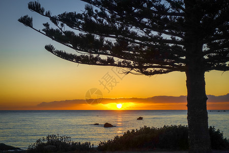 新西兰南部岛屿Kaikour海滩日落新西兰Kaikour海滩日落图片