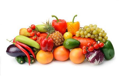 一串新鲜蔬菜和水果，营养汤，优质蛋白香料高清图片素材