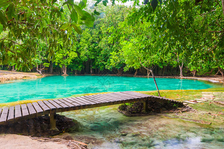 位于泰国的绿湖丛林图片