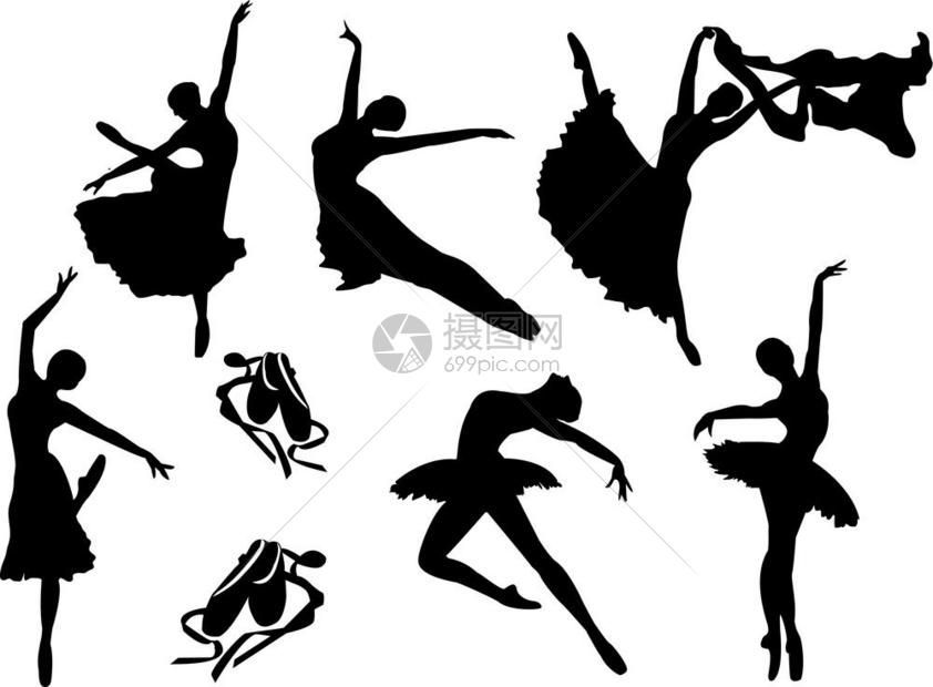 芭蕾舞者的矢量组合图片