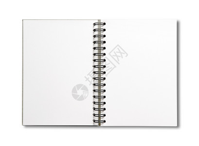 空白打开螺旋笔记本模型隔离在白色空白打开螺旋笔记本隔离在白色图片