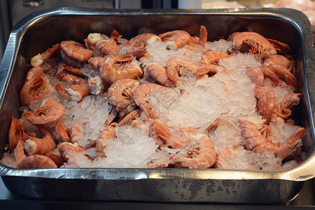 冰冻的海鲜虾高清图片素材