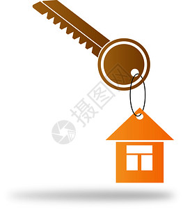 金属钥匙环上的挂着以钥匙链的形式挂着房子图片