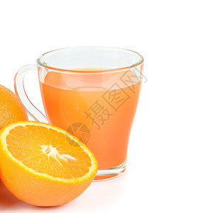 新鲜橙汁果实孤立在白色背景上免费文本空间图片