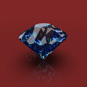 蓝宝石钻3d红色背景蓝宝石钻图片