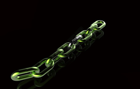 绿色金属链条3D银图片