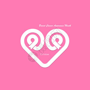 胸前癌症八叶色宣传月运动横幅妇女健康概念乳前癌症宣传月标志设计现实的粉红丝带刺护理标志图片