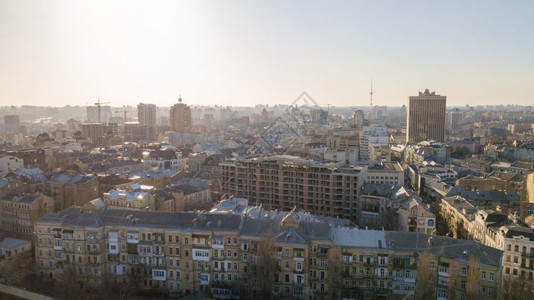 Kyiv市中心的全景Kyiv市中心的商业城景色Kievukraine首都Kukraine的旧建筑和现代Kiev市中心的美丽景观无图片