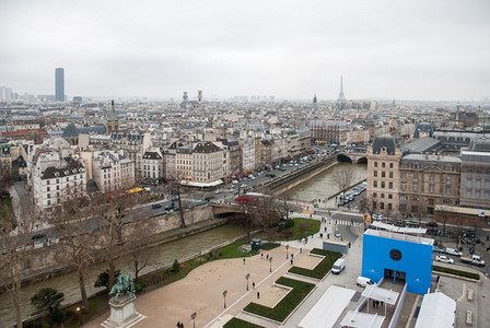 塞纳河和埃菲尔塔法国郎巴黎的空中观察图片