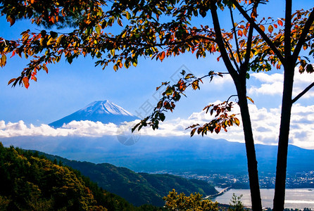 秋天在日本川口子的风景图片