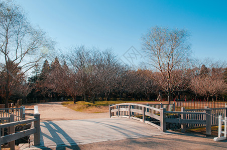 古老的木桥公园观望在Bos没有穆拉露天空博物馆吉巴日本图片