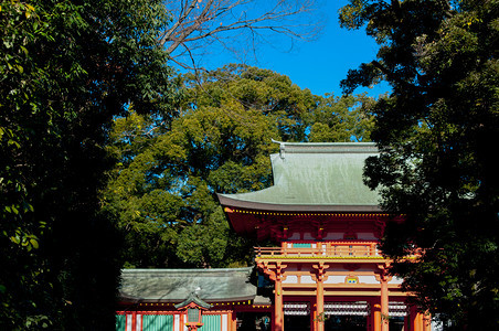 201年月日秋天阳光明媚的山川津贾神庙美丽的红门图片
