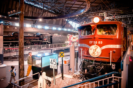 奥帆博物馆在奥米亚铁路博物馆展出古老的火车模型背景