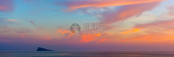 美日落的海洋全景日落的云风景日落海洋全景图片