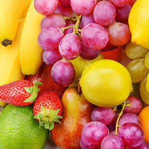 成熟水果的明亮美丽背景有机健康食品图片