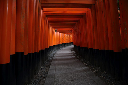 在日本京都的fushimInar神庙图片