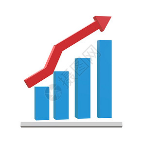 投资图黑色背景的3d增长图标平面样式您的网站设计标识应用程序u增长图符号的表标带有箭头符号背景