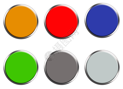 白色背景的彩网络按钮集平板样式用于您网站设计标识应用程序ui彩色网络按钮符号的圆形集符号图片