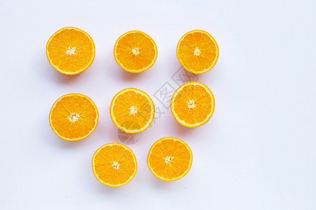 白底新鲜橙色柑橘水果图片