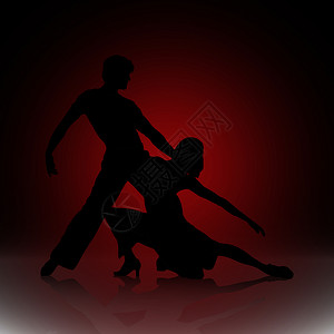 红城背景的男女舞蹈图片