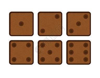 数字为1至6的一组木制立方体图片
