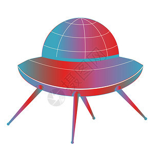 抽象的ufo船设计飞碟插图图片